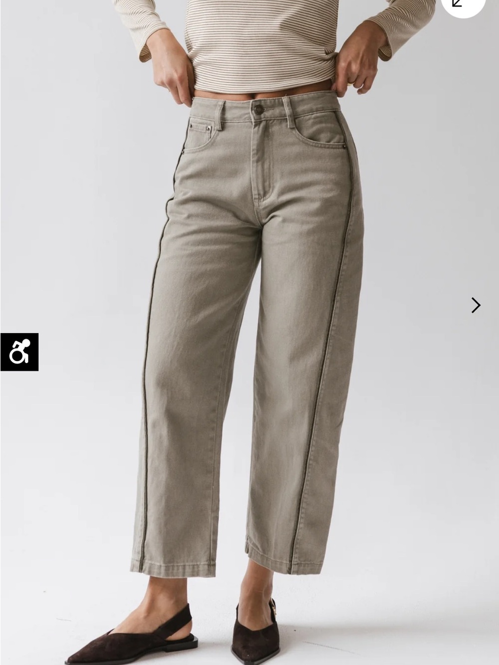 bohme Straight Leg High-Rise Jeans in Taupe